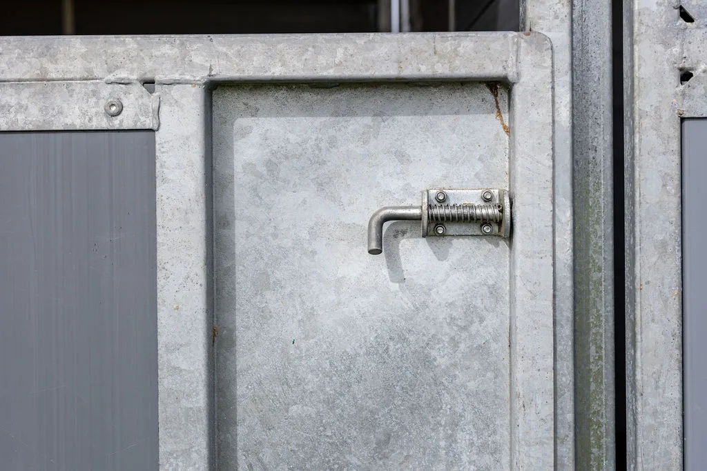 Spring Loaded Bolt Shielded Within Door Recess So It Will Not Stick Out.